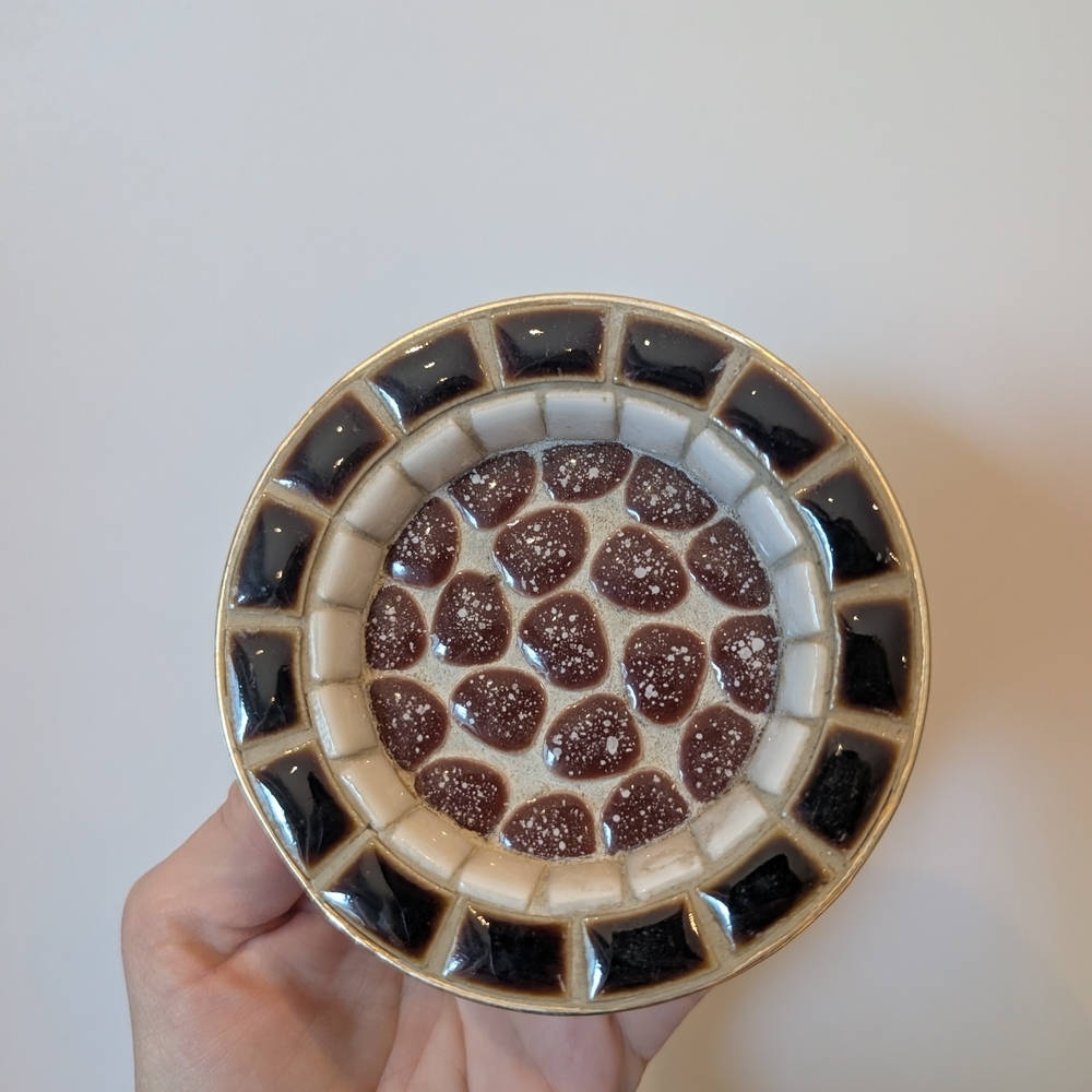 Vintage Dish with Geometric Design